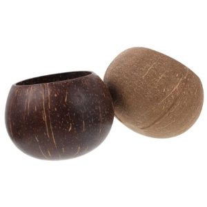 2Pcs Coconut Shell Bowls Pouring Candle Creative Storage Bowls Handcrafted Coconut Bowls for Snacks and Decor